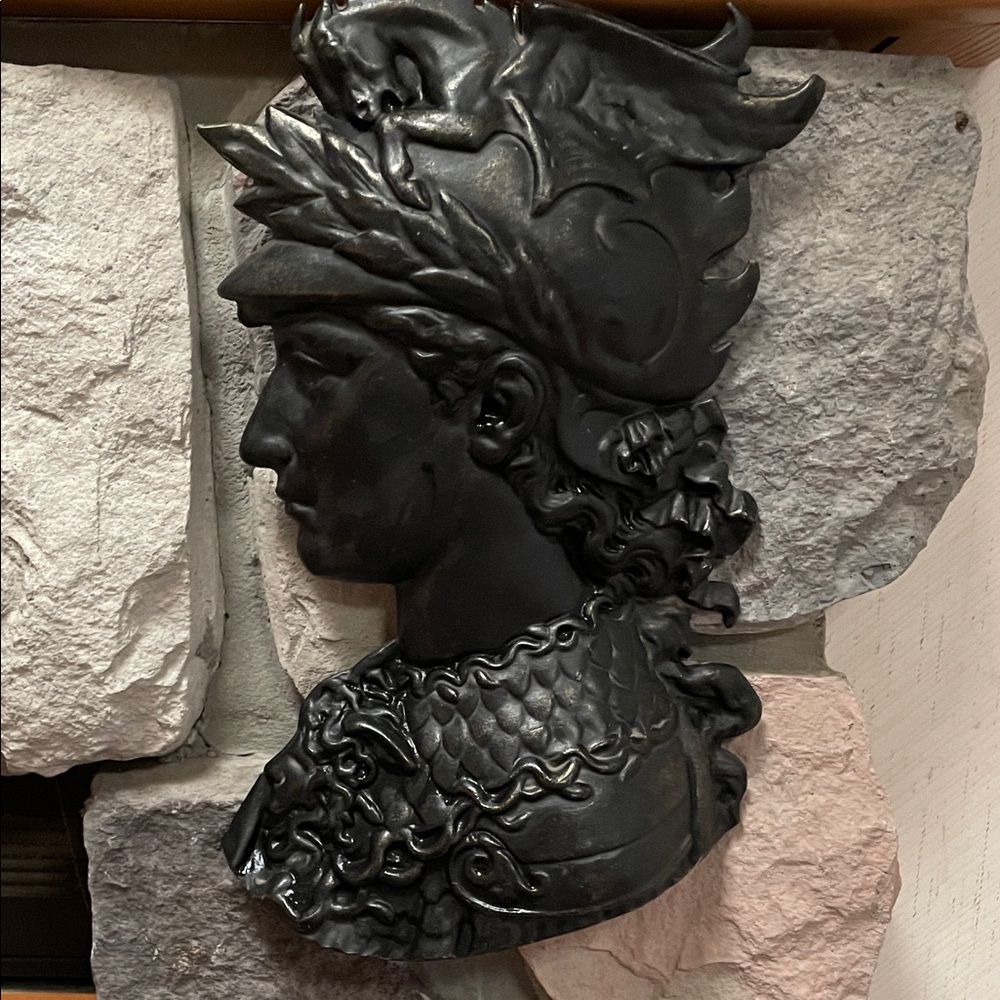 Black cast aluminum Greek goddess wall decor